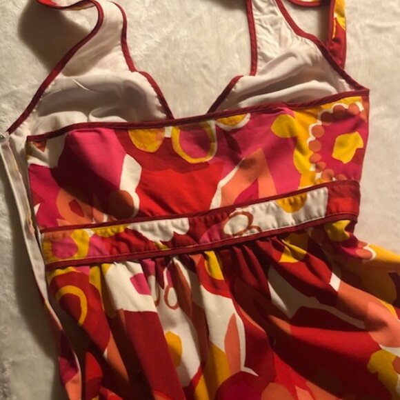 A.N.A. "Pucci Style" Halter Sundress; Orange and Red; NWOT; Size 8; SUMMER! - Picture 6 of 7